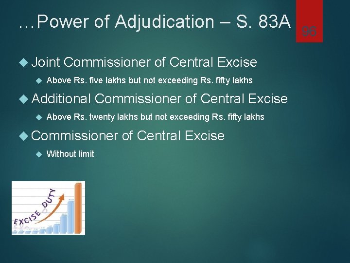 …Power of Adjudication – S. 83 A Joint Commissioner of Central Excise Above Rs.