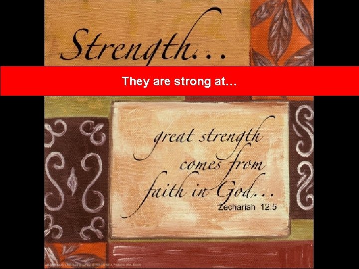 They are strong at… 