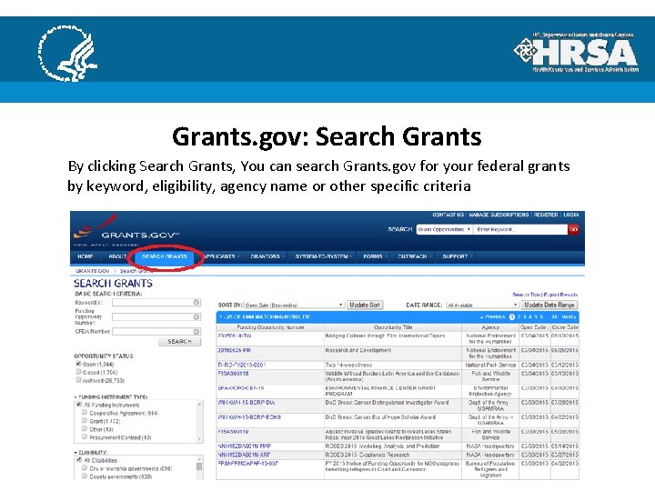 Grants. gov: Search Grants By clicking Search Grants, You can search Grants. gov for