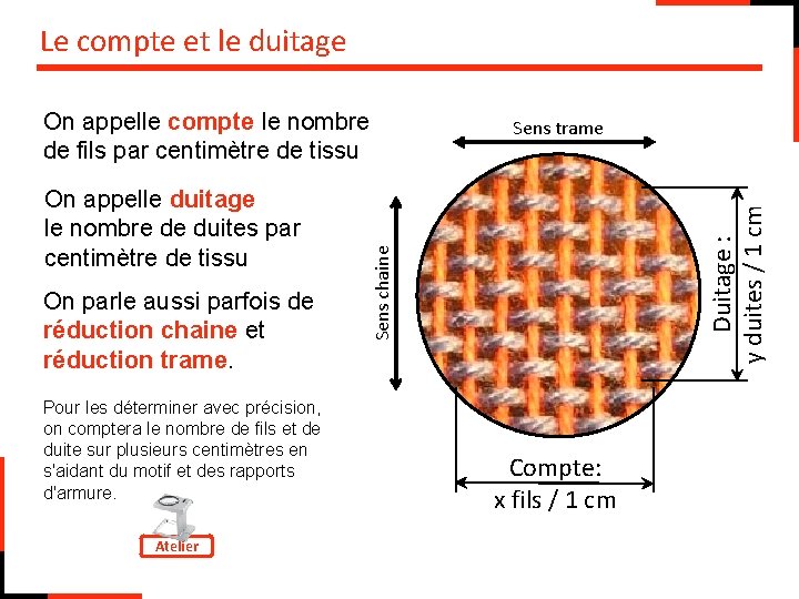 Le compte et le duitage On parle aussi parfois de réduction chaine et réduction