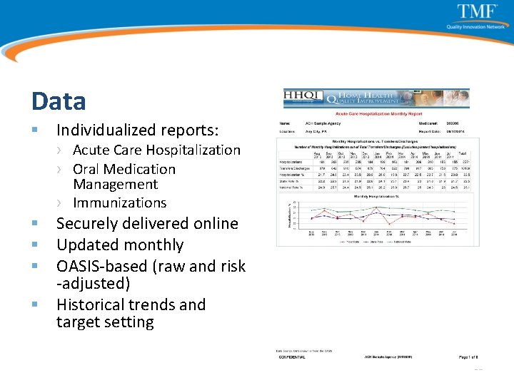 Data § Individualized reports: › Acute Care Hospitalization › Oral Medication Management › Immunizations