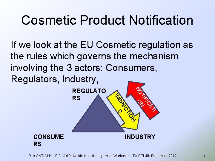 Cosmetic Product Notification If we look at the EU Cosmetic regulation as the rules