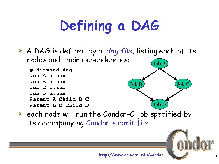 Defining a DAG › A DAG is defined by a. dag file, listing each