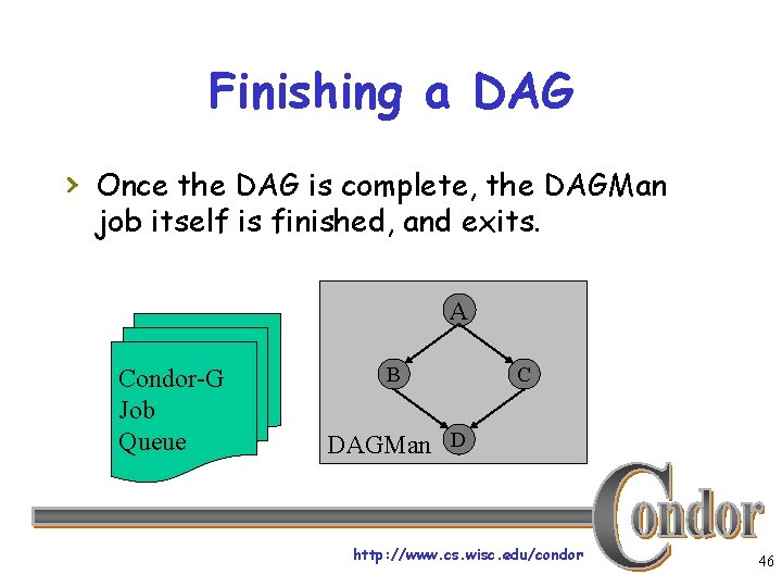 Finishing a DAG › Once the DAG is complete, the DAGMan job itself is