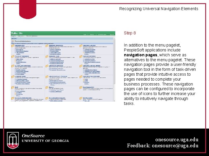 Recognizing Universal Navigation Elements Step 8 In addition to the menu pagelet, People. Soft