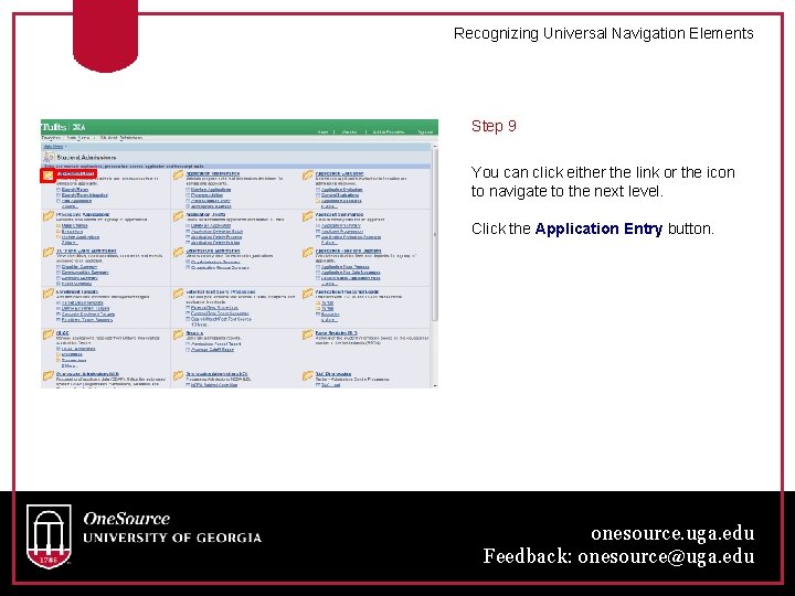 Recognizing Universal Navigation Elements Step 9 You can click either the link or the