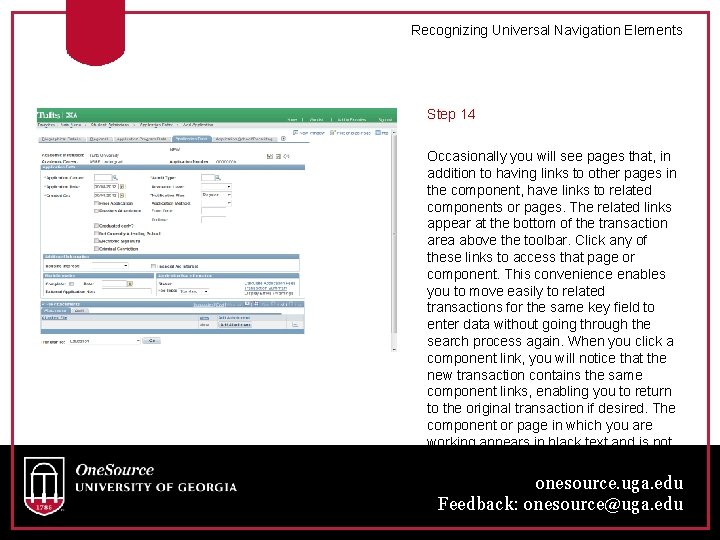 Recognizing Universal Navigation Elements Step 14 Occasionally you will see pages that, in addition