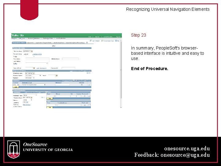 Recognizing Universal Navigation Elements Step 23 In summary, People. Soft's browserbased interface is intuitive