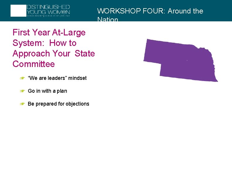 WORKSHOP FOUR: Around the Nation First Year At-Large System: How to Approach Your State