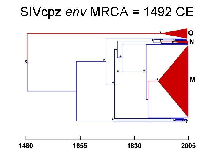 SIVcpz env MRCA = 1492 CE 