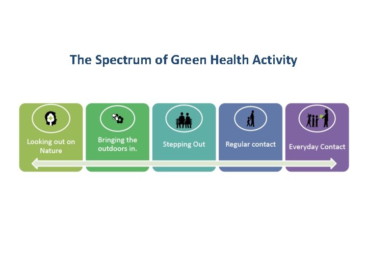 The Spectrum of Green Health Activity 