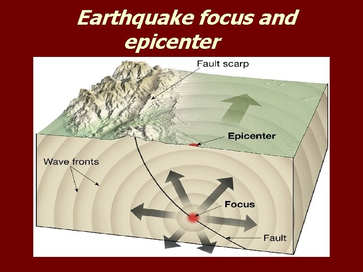 Earthquake focus and epicenter Earthquake focus and epicenter