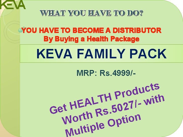 WHAT YOU HAVE TO DO? YOU HAVE TO BECOME A DISTRIBUTOR By Buying a WHAT YOU HAVE TO DO? YOU HAVE TO BECOME A DISTRIBUTOR By Buying a