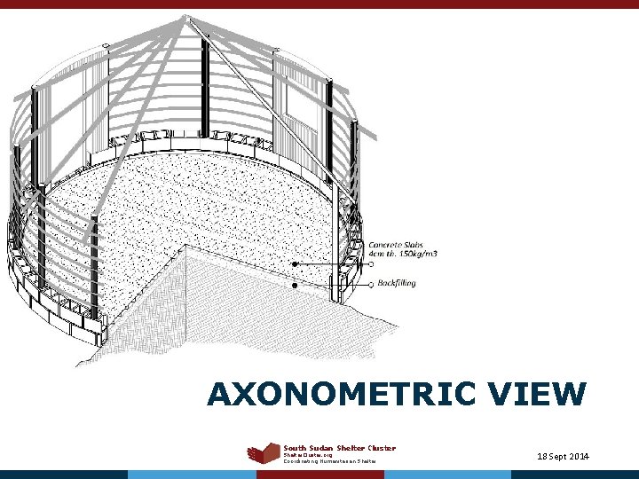 AXONOMETRIC VIEW South Sudan Shelter Cluster Shelter. Cluster. org Coordinating Humanitarian Shelter 18 Sept