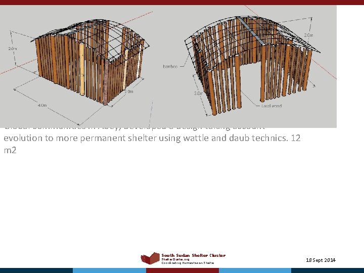 Global communities in Abey, developed a design taking account evolution to more permanent shelter