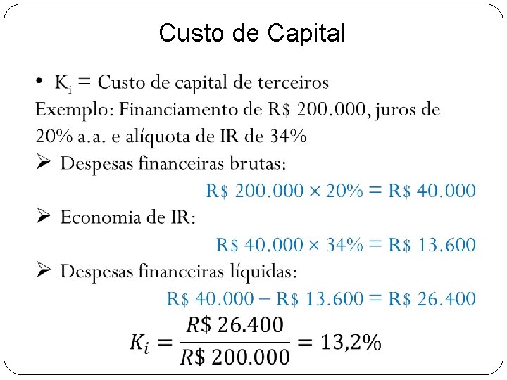 Custo de Capital 
