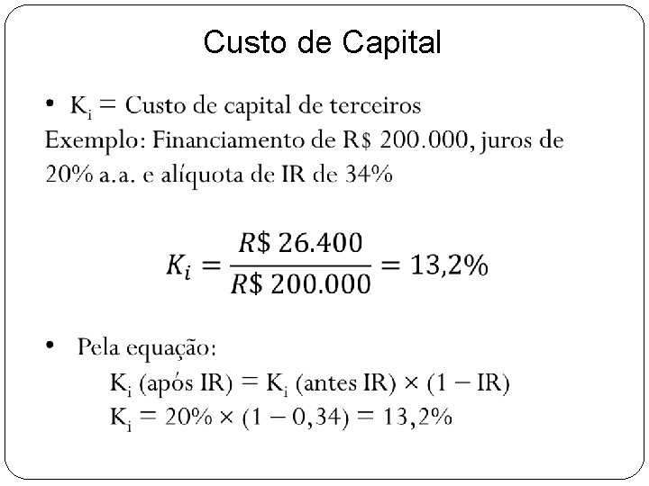 Custo de Capital 