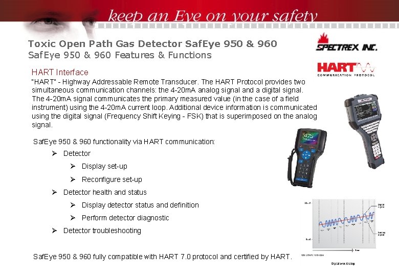 Toxic Open Path Gas Detector Saf. Eye 950 & 960 Features & Functions HART