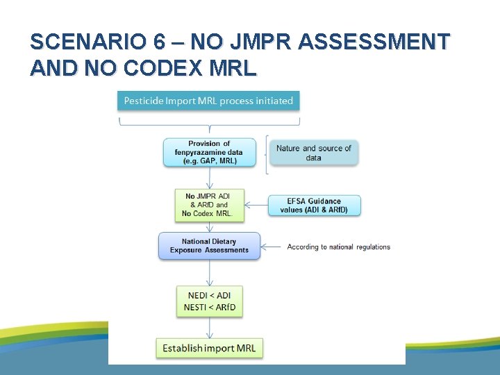 SCENARIO 6 – NO JMPR ASSESSMENT AND NO CODEX MRL 
