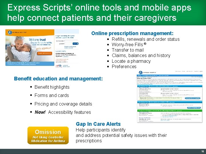 Express Scripts’ online tools and mobile apps help connect patients and their caregivers Online