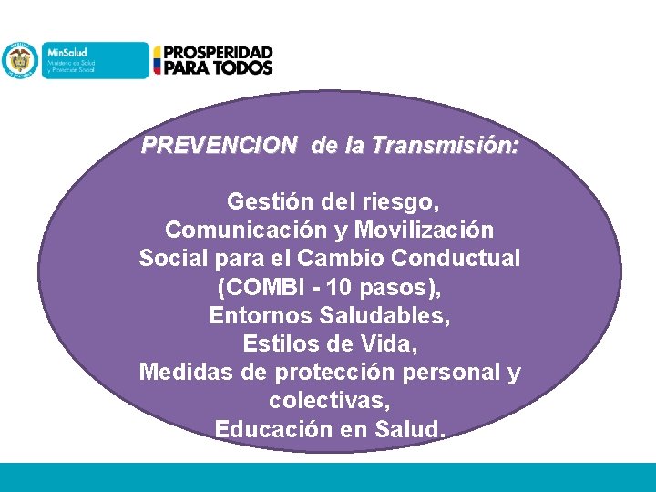 PREVENCION de la Transmisión: Gestión del riesgo, Comunicación y Movilización Social para el Cambio