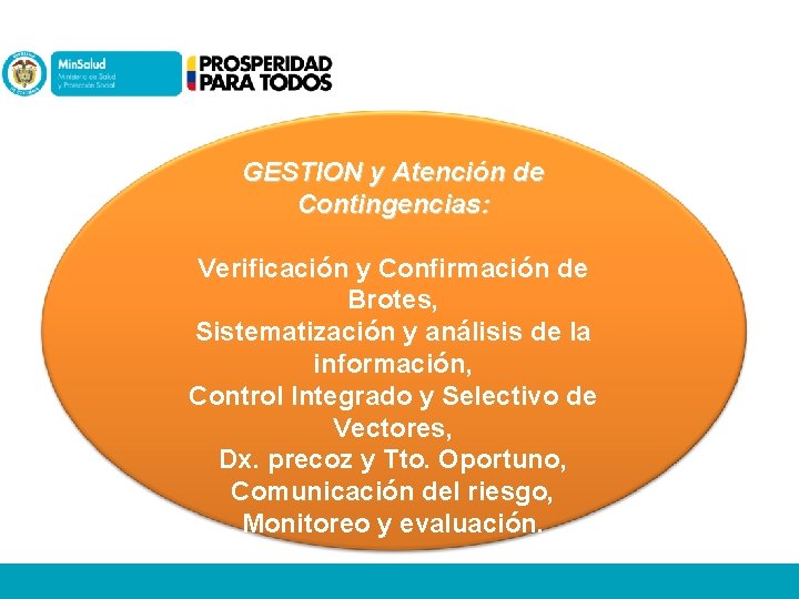 GESTION y Atención de Contingencias: Verificación y Confirmación de Brotes, Sistematización y análisis de