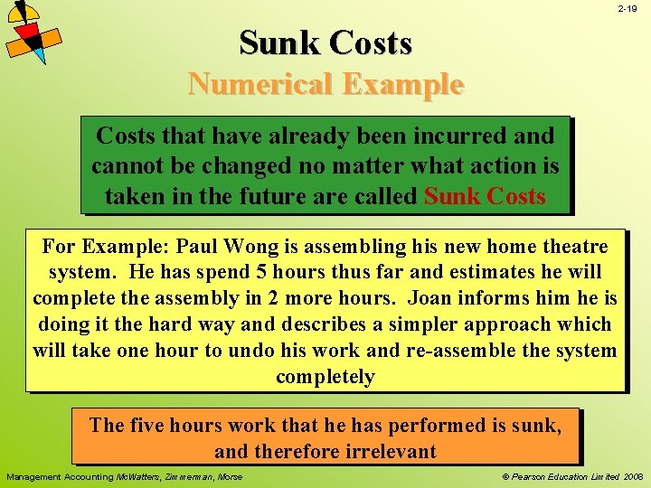 2 -19 Sunk Costs Numerical Example Costs that have already been incurred and cannot 2 -19 Sunk Costs Numerical Example Costs that have already been incurred and cannot