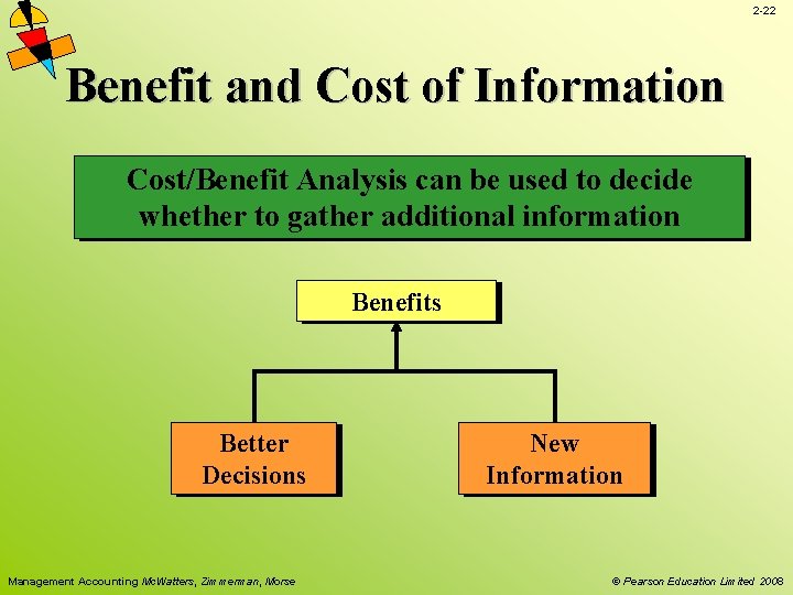 2 -22 Benefit and Cost of Information Cost/Benefit Analysis can be used to decide 2 -22 Benefit and Cost of Information Cost/Benefit Analysis can be used to decide