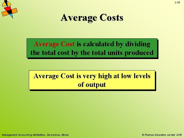 2 -26 Average Costs Average Cost is calculated by dividing the total cost by 2 -26 Average Costs Average Cost is calculated by dividing the total cost by