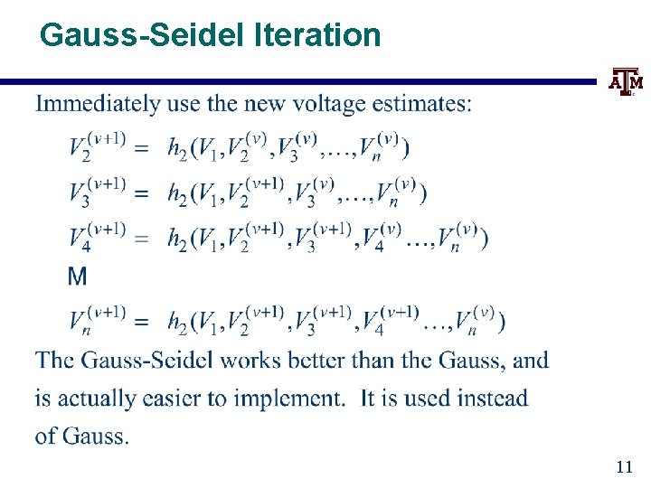 Gauss-Seidel Iteration 11 