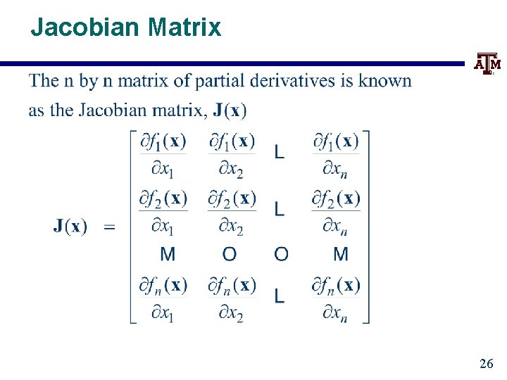 Jacobian Matrix 26 