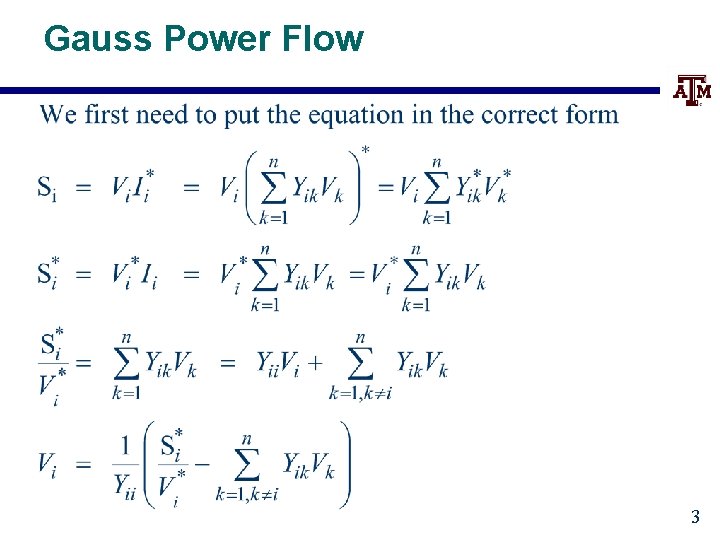 Gauss Power Flow 3 