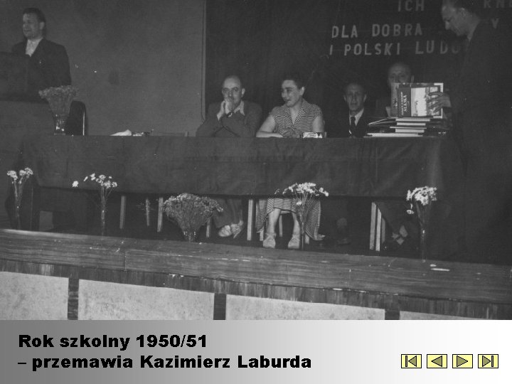 Rok szkolny 1950/51 – przemawia Kazimierz Laburda 