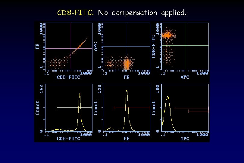 CD 8 -FITC. No compensation applied. 