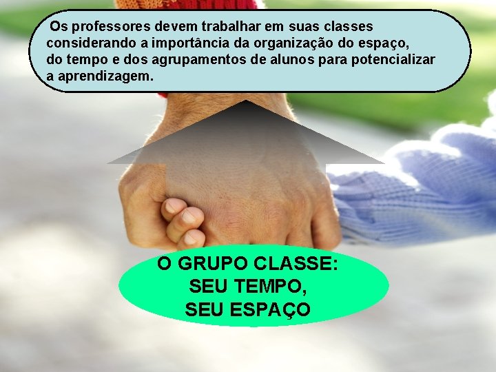 Os professores devem trabalhar em suas classes considerando a importância da organização do espaço,