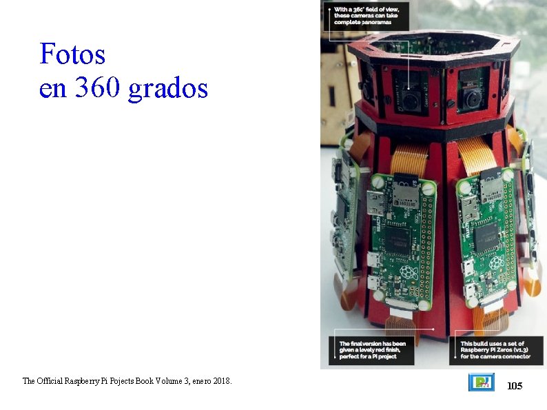 Fotos en 360 grados The Official Raspberry Pi Pojects Book Volume 3, enero 2018.