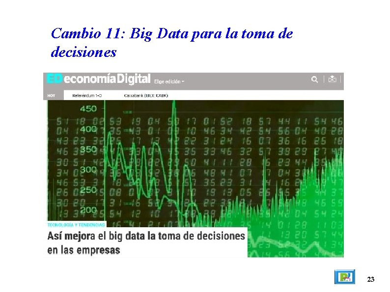 Cambio 11: Big Data para la toma de decisiones 23 