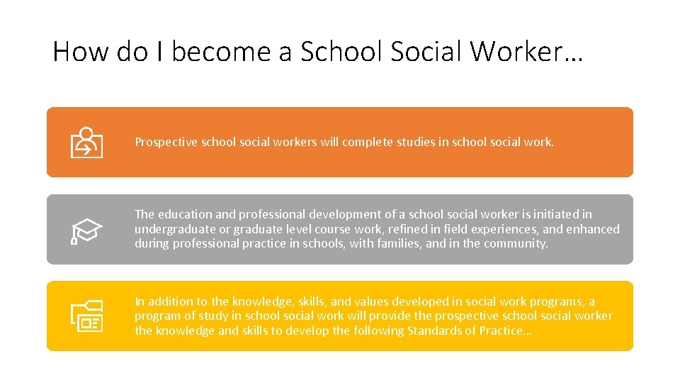 How do I become a School Social Worker… Prospective school social workers will complete