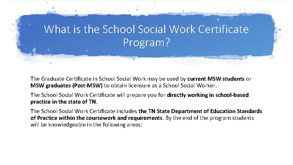 What is the School Social Work Certificate Program? The Graduate Certificate in School Social