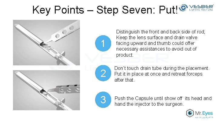 Key Points – Step Seven: Put! 1 Distinguish the front and back side of