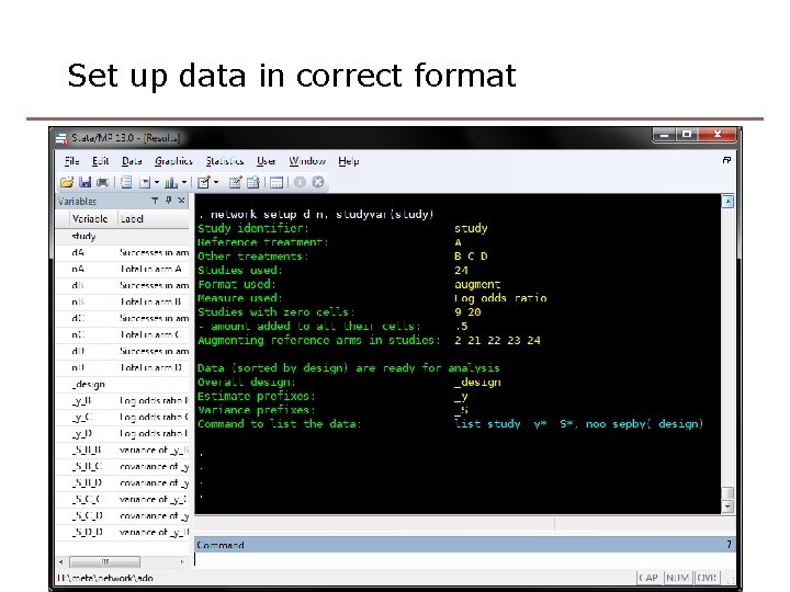 Set up data in correct format 16 