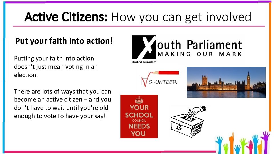 Active Citizens: How you can get involved Put your faith into action! Putting your