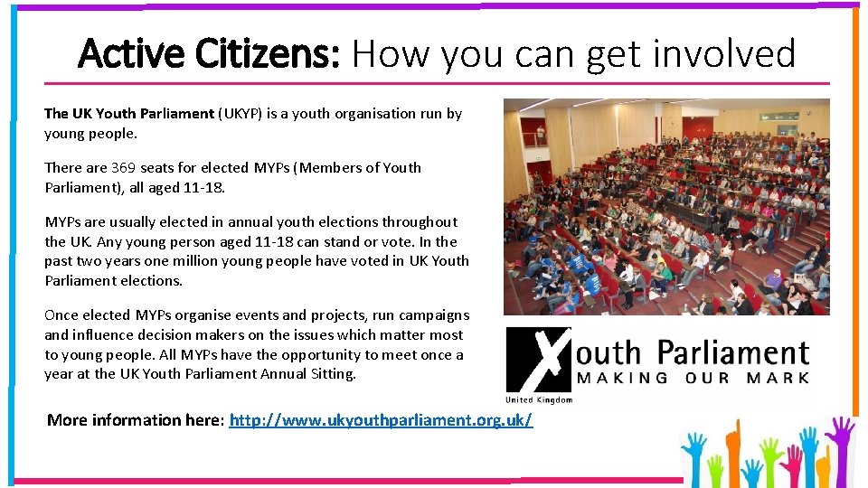 Active Citizens: How you can get involved The UK Youth Parliament (UKYP) is a