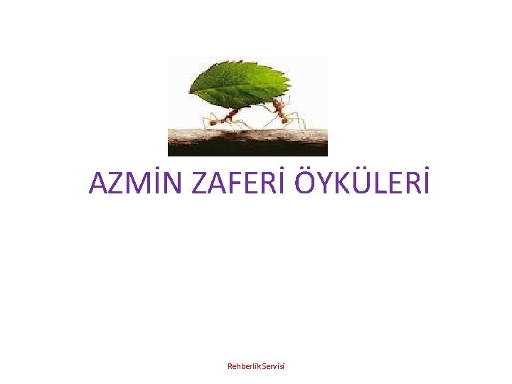  AZMİN ZAFERİ ÖYKÜLERİ Rehberlik Servisi 