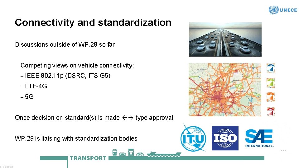 F. Guichard Connectivity and standardization Discussions outside of WP. 29 so far Competing views