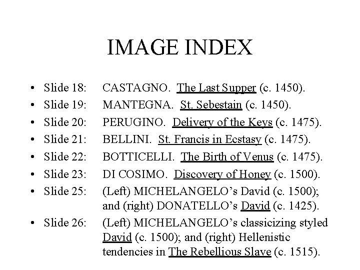 IMAGE INDEX • • Slide 18: Slide 19: Slide 20: Slide 21: Slide 22: