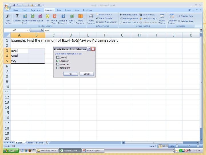 EXAMPLE 2: CREATING NAMED RANGES 