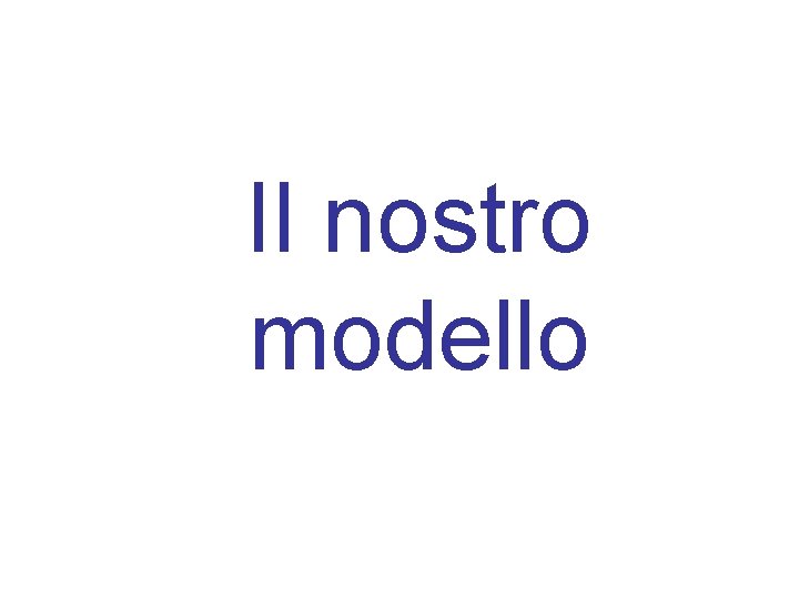 Il nostro modello 