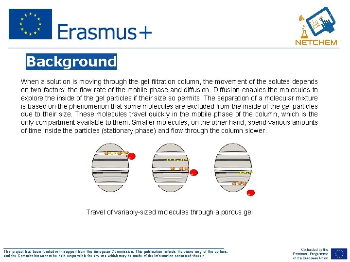 Background When a solution is moving through the gel filtration column, the movement of