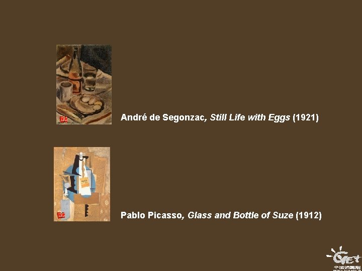 André de Segonzac, Still Life with Eggs (1921) Pablo Picasso, Glass and Bottle of